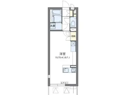 ヴィーブルIV(ワンルーム/2階)の間取り写真