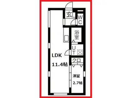 スクエア南千住(1LDK/3階)の間取り写真