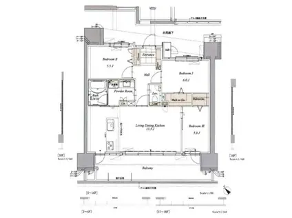 グランドパレス米屋町プライムマークス(3LDK/5階)の間取り写真