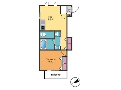 ラプラス四谷(1DK/2階)の間取り写真