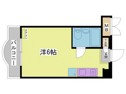 ステューデントビラウィング(ワンルーム/4階)の間取り写真