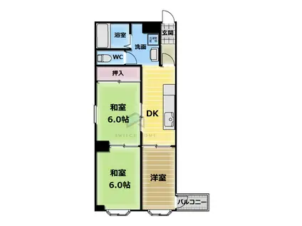 SEE SAWあらかわ(3DK/4階)の間取り写真