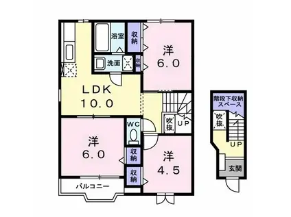 ブランシェヴィーA(3LDK/2階)の間取り写真