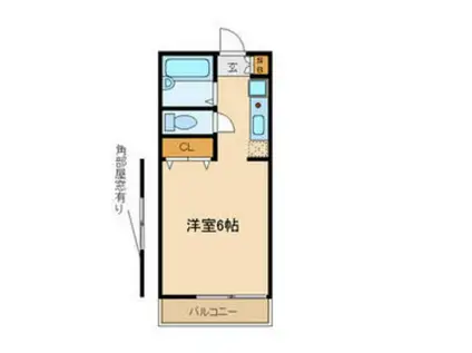 ニューパレス北里II(1K/2階)の間取り写真