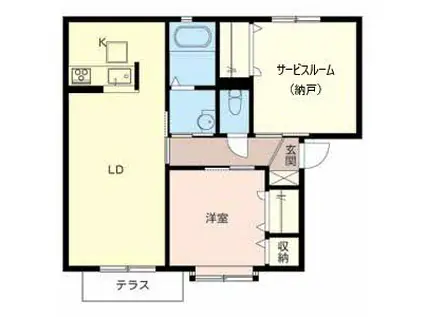 シャルムメゾン(1SLDK/1階)の間取り写真