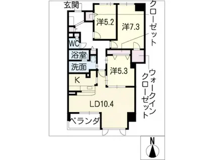 コルティーレ マルフク(3LDK/1階)の間取り写真
