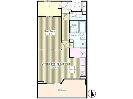 プロスペリテ(1LDK/3階)の間取り写真