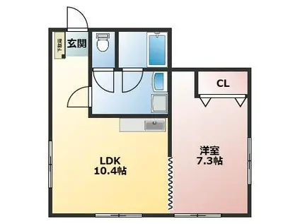 スタンフォード常三島(1LDK/4階)の間取り写真