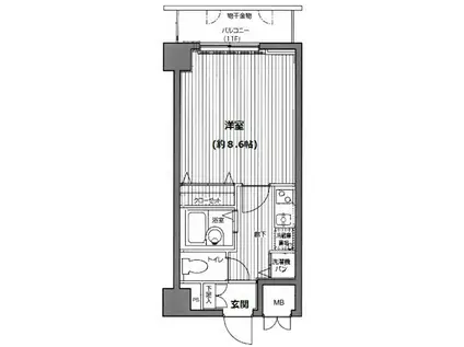 グランドガーラ横浜関内(1K/8階)の間取り写真