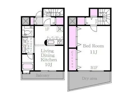 K-CITY(1LDK/1階)の間取り写真