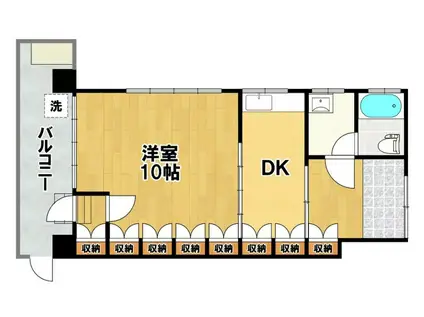 豊中ローズハイツ(1DK/1階)の間取り写真
