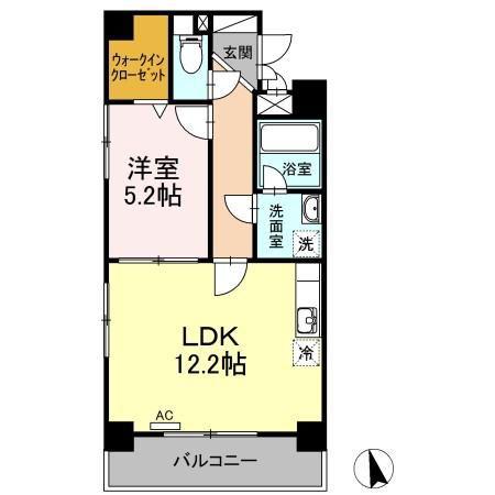 メゾンDEウノ(1LDK/5階)の間取り写真