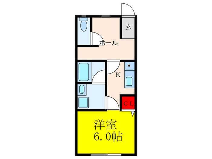 奥野ハイツ(1K/1階)の間取り写真