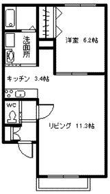 アークベル(1LDK/3階)の間取り写真