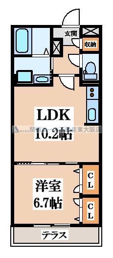 メゾン リヴィエール(1LDK/2階)の間取り写真
