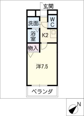 SUNPISCES(1K/4階)の間取り写真