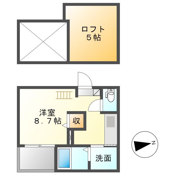 スタートリビング(ワンルーム/1階)の間取り写真