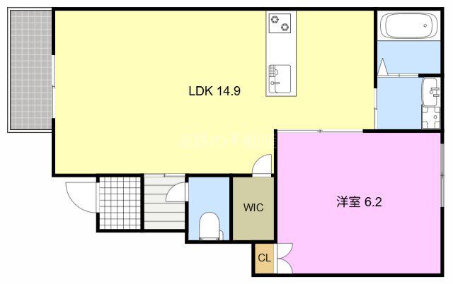 LA VIE 坪井町(1LDK/1階)の間取り写真