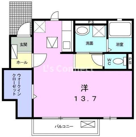 ノベルティーあさひ C(ワンルーム/1階)の間取り写真