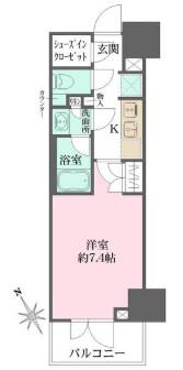 ルフォンプログレ四谷(1K/4階)の間取り写真
