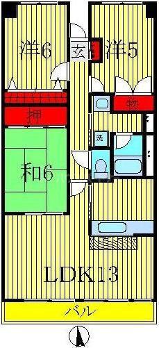 アーバンパーク柏(3LDK/4階)の間取り写真