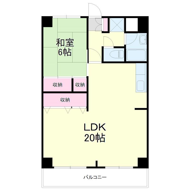 キャトルセゾン(1LDK/6階)の間取り写真