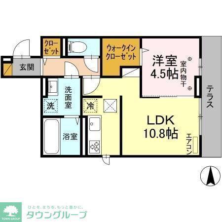 アベニール(1LDK/1階)の間取り写真