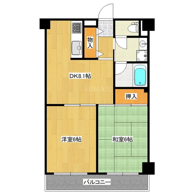 清晃マンション(2DK/2階)の間取り写真