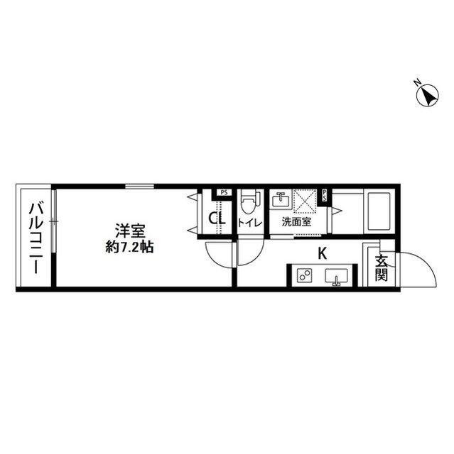 メゾンホープ 北上尾(1K/1階)の間取り写真