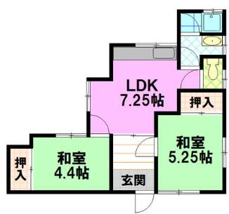 DSハイツ(2DK/2階)の間取り写真