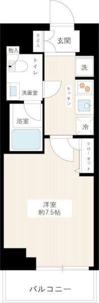 HYS CRECER 清澄白河(1K/6階)の間取り写真