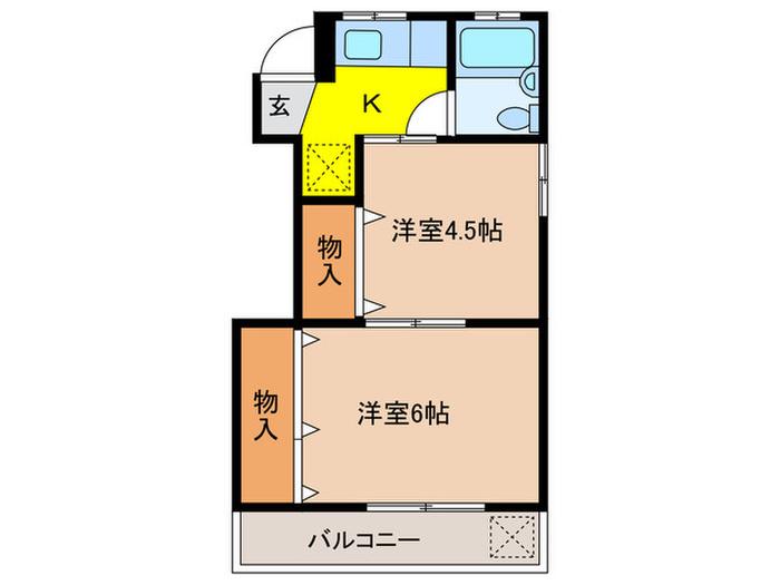 アイパレス(2K/2階)の間取り写真