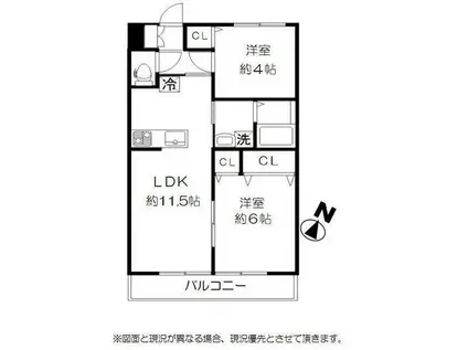 アコール5(2LDK/2階)の間取り写真