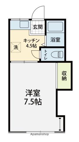 リバーサイド1番館(1K/2階)の間取り写真