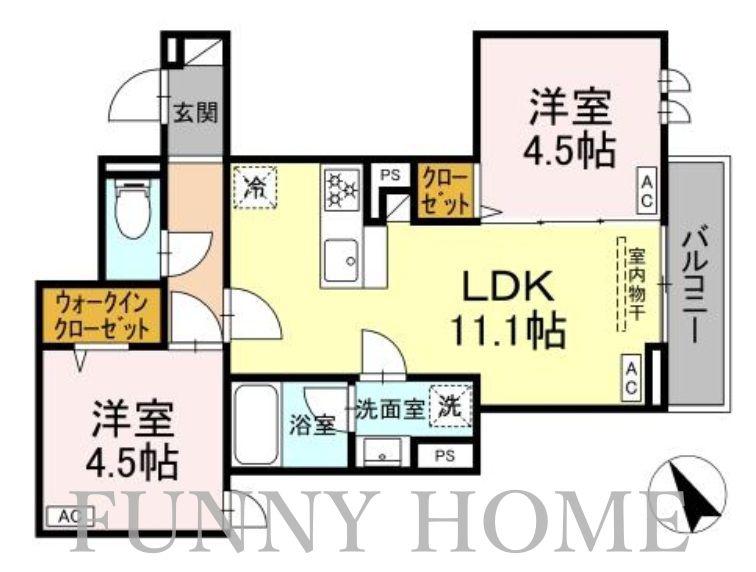 セレスティア桜上水(2LDK/2階)の間取り写真