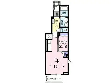 ヒナタサク(ワンルーム/1階)の間取り写真
