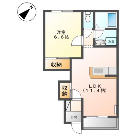 PRECIOUS(1LDK/1階)の間取り写真