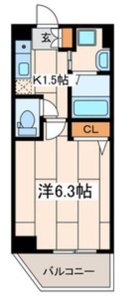 パティーナ川崎(1K/8階)の間取り写真