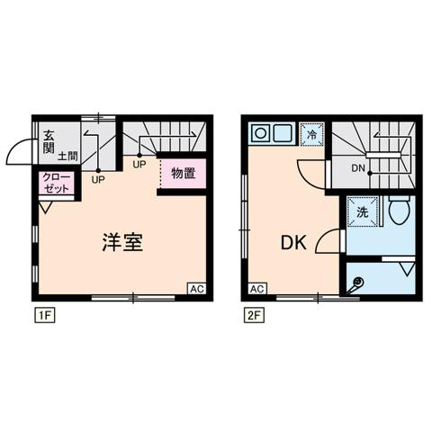 アマチクビル(1DK/1階)の間取り写真