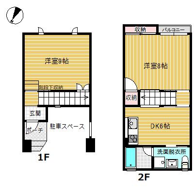 ROW駒見ハイツ(2DK/1階)の間取り写真