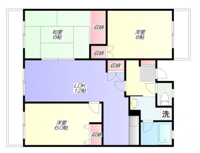 レジデンス光和115(3LDK/2階)の間取り写真