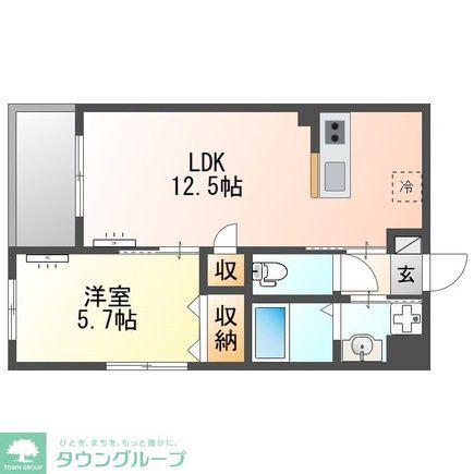 サンジュ(1LDK/2階)の間取り写真