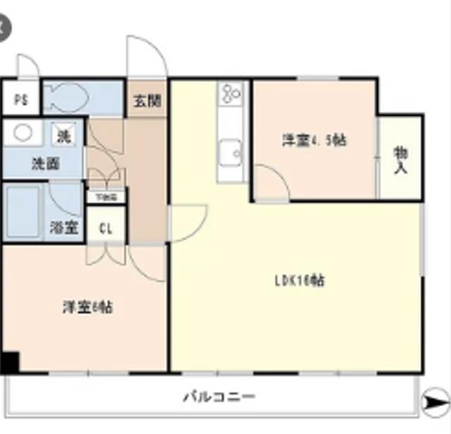 アゼイリアガーデン(2LDK/1階)の間取り写真
