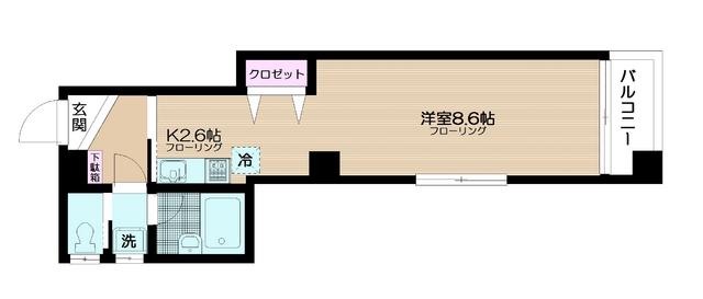 アネシス白山(ワンルーム/4階)の間取り写真