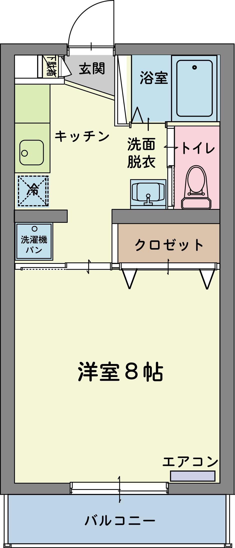 リヴィエール(1K/1階)の間取り写真