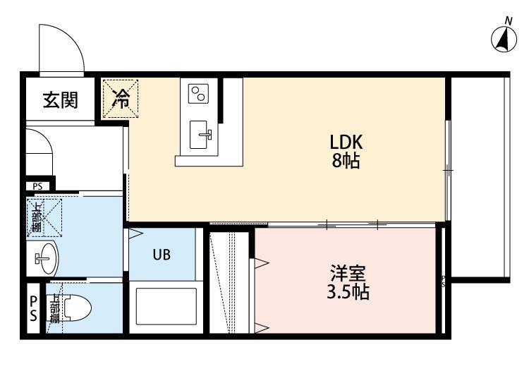 ROBOT HOME 西都賀(1LDK/1階)の間取り写真