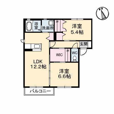 グランマスト春日 B棟(2LDK/2階)の間取り写真