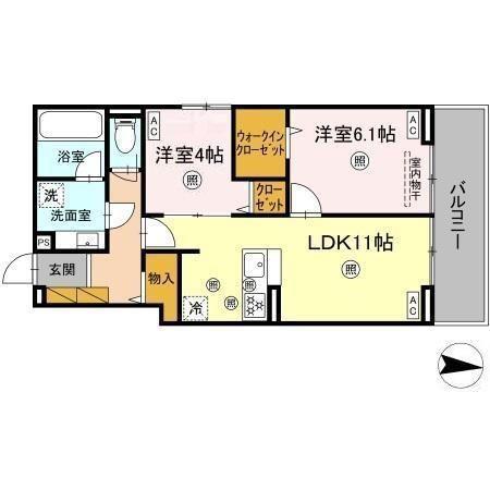 D-KUUTIO(2LDK/2階)の間取り写真