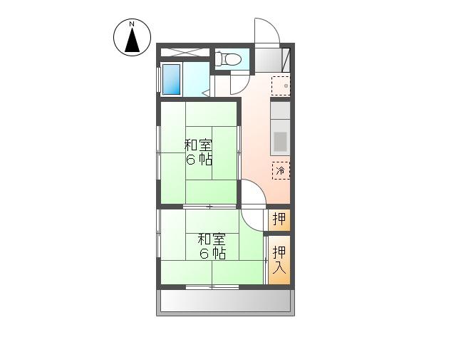 ハイツM(2K/2階)の間取り写真
