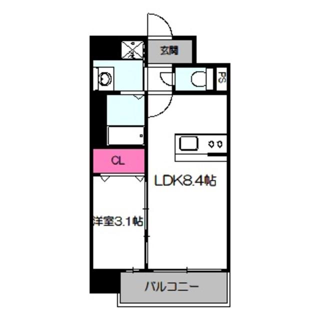 GRAN PASEO都島(1LDK/2階)の間取り写真